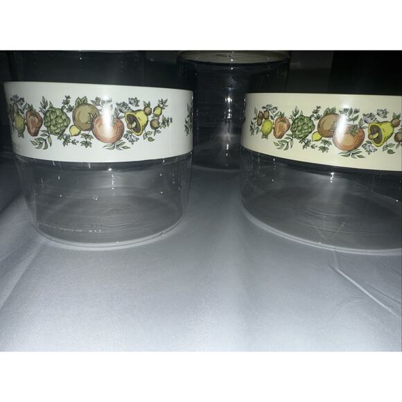 7 Vintage Pyrex Glass Canisters Set Spice of Life See ’n Store Jars USA - Picture 3 of 8